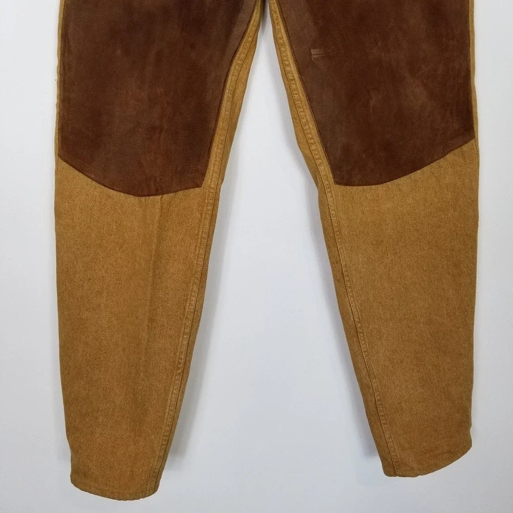 VTG JNCO‎ Revatex Men Denim Suede Jeans Sz 32 Brown Belted Durable USA